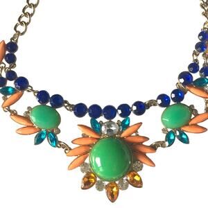Bold crystal accent statement necklace